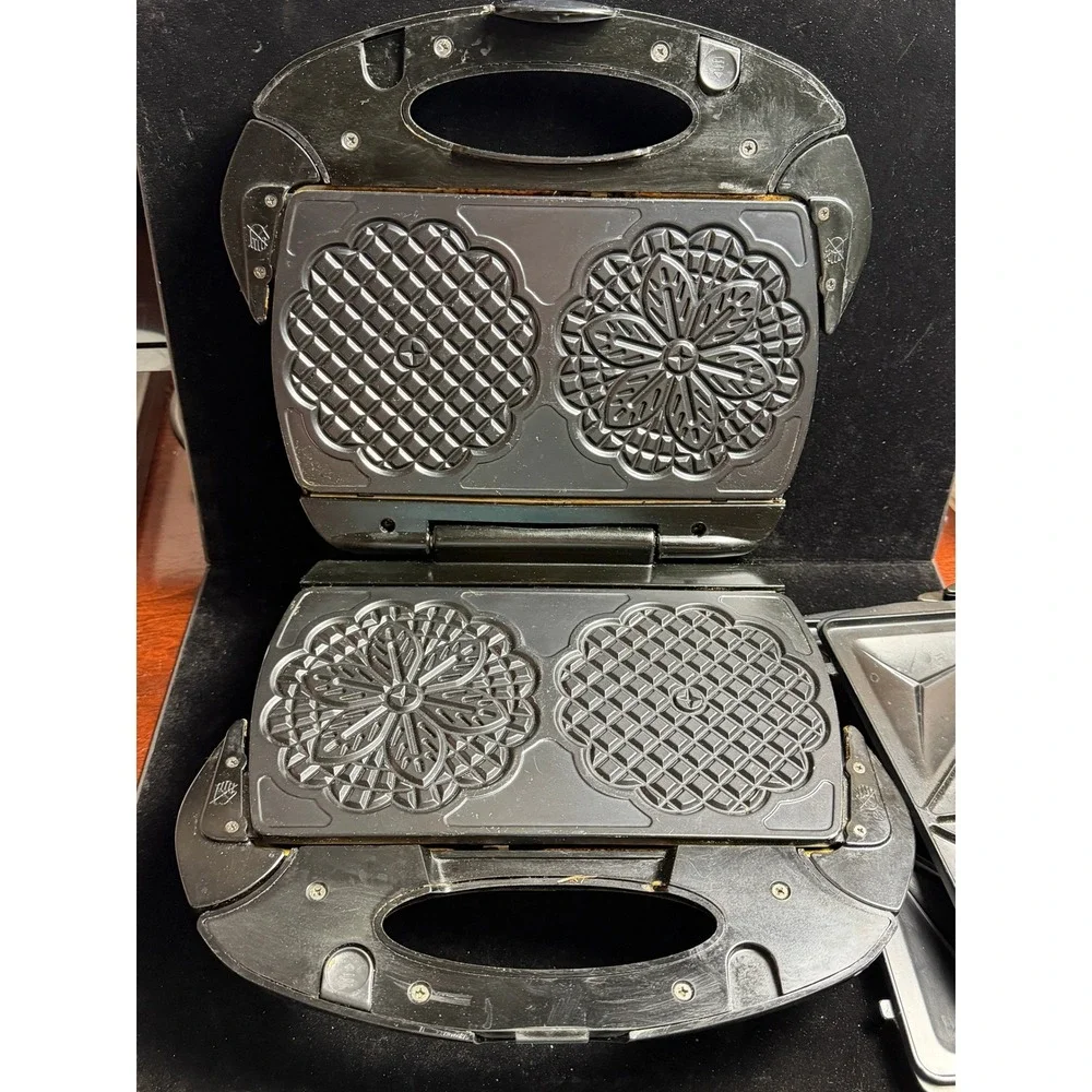VillaWare Inter-Bake 3 Sandwich Pizzelle Maker: Interchangeable Plates, 700W